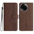 For Realme 11 Heart Pattern Skin Feel Leather Phone Case(Brown) - 1