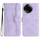 For Realme 11 Heart Pattern Skin Feel Leather Phone Case(Purple) - 1