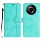 For Realme 11 Pro Heart Pattern Skin Feel Leather Phone Case(Light Blue) - 1