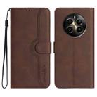 For Realme 12 Pro 5G / 12 Pro+ 5G Global Heart Pattern Skin Feel Leather Phone Case(Brown) - 1