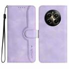 For Realme 12 Pro 5G / 12 Pro+ 5G Global Heart Pattern Skin Feel Leather Phone Case(Purple) - 1