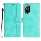 For Realme C67 4G Global Heart Pattern Skin Feel Leather Phone Case(Light Blue) - 1