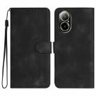 For Realme C67 4G Global Heart Pattern Skin Feel Leather Phone Case(Black) - 1