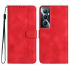 For Realme C65 4G Heart Pattern Skin Feel Leather Phone Case(Red) - 1