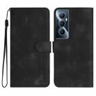 For Realme C65 4G Heart Pattern Skin Feel Leather Phone Case(Black) - 1