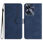 For Realme C55 4G Global/Narzo N55 Heart Pattern Skin Feel Leather Phone Case(Royal Blue) - 1