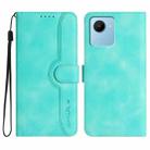 For Realme C30 4G/Narzo 50i Prime/C30s Heart Pattern Skin Feel Leather Phone Case(Light Blue) - 1