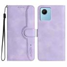 For Realme C30 4G / Narzo 50i Prime / C30s Heart Pattern Skin Feel Leather Phone Case(Purple) - 1