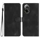 For Realme  12 Lite / C67 4G Global Heart Pattern Skin Feel Leather Phone Case(Black) - 1