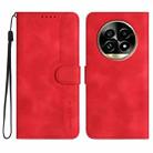 For Realme 13 Pro / 13 Pro+ Global Heart Pattern Skin Feel Leather Phone Case(Red) - 1