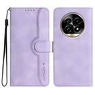 For Realme 13 Pro / 13 Pro+ Global Heart Pattern Skin Feel Leather Phone Case(Purple) - 1