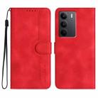 For Realme C75 Global Heart Pattern Skin Feel Leather Phone Case(Red) - 1