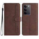 For Realme C75 Global Heart Pattern Skin Feel Leather Phone Case(Brown) - 1