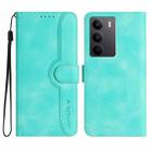 For Realme C75 Global Heart Pattern Skin Feel Leather Phone Case(Light Blue) - 1