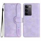 For Realme C75 Global Heart Pattern Skin Feel Leather Phone Case(Purple) - 1