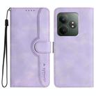 For Realme GT 6 / GT 6T Heart Pattern Skin Feel Leather Phone Case(Purple) - 1