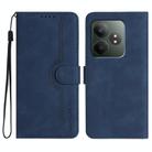 For Realme GT 6 / GT 6T Heart Pattern Skin Feel Leather Phone Case(Royal Blue) - 1