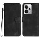 For Realme 14 / P3 5G Global Heart Pattern Skin Feel Leather Phone Case(Black) - 1