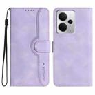 For Realme 14 / P3 5G Global Heart Pattern Skin Feel Leather Phone Case(Purple) - 1