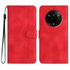 For Realme 14 Pro Heart Pattern Skin Feel Leather Phone Case(Red) - 1
