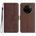 For Realme 14 Pro Heart Pattern Skin Feel Leather Phone Case(Brown) - 1