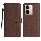 For Realme P3 Ultra 5G Heart Pattern Skin Feel Leather Phone Case(Brown) - 1