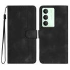 For Realme 14x Global Heart Pattern Skin Feel Leather Phone Case(Black) - 1
