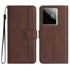 For Realme GT 7 India Heart Pattern Skin Feel Leather Phone Case(Brown) - 1