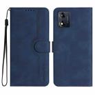 For Motorola Moto E13 Heart Pattern Skin Feel Leather Phone Case(Royal Blue) - 1