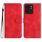 For Motorola Edge 40 Heart Pattern Skin Feel Leather Phone Case(Red) - 1