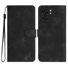 For Motorola Edge 40 Heart Pattern Skin Feel Leather Phone Case(Black) - 1