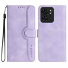 For Motorola Edge 40 Heart Pattern Skin Feel Leather Phone Case(Purple) - 1