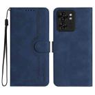 For Motorola Edge 40 Heart Pattern Skin Feel Leather Phone Case(Royal Blue) - 1