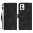 For Motorola Moto G 5G 2023 Heart Pattern Skin Feel Leather Phone Case(Black) - 1