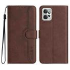 For Motorola Moto G Power 2023 Heart Pattern Skin Feel Leather Phone Case(Brown) - 1