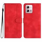 For Motorola Moto G Stylus 5G 2023 Heart Pattern Skin Feel Leather Phone Case(Red) - 1