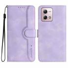 For Motorola Moto G Stylus 5G 2023 Heart Pattern Skin Feel Leather Phone Case(Purple) - 1