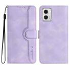 For Motorola Moto G53 / G13 / G23 Heart Pattern Skin Feel Leather Phone Case(Purple) - 1