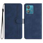 For Motorola Edge 40 Neo 5G Heart Pattern Skin Feel Leather Phone Case(Royal Blue) - 1