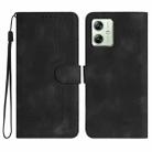 For Motorola Moto G54 Global Heart Pattern Skin Feel Leather Phone Case(Black) - 1