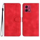 For Motorola Moto G84 5G Heart Pattern Skin Feel Leather Phone Case(Red) - 1