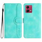 For Motorola Moto G84 5G Heart Pattern Skin Feel Leather Phone Case(Light Blue) - 1