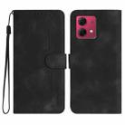 For Motorola Moto G84 5G Heart Pattern Skin Feel Leather Phone Case(Black) - 1