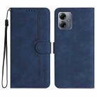 For Motorola Moto G14 Heart Pattern Skin Feel Leather Phone Case(Royal Blue) - 1