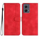 For Motorola Edge 5G 2024 Heart Pattern Skin Feel Leather Phone Case(Red) - 1