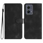 For Motorola Edge 5G 2024 Heart Pattern Skin Feel Leather Phone Case(Black) - 1