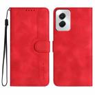 For Motorola Moto G Power 5G 2024 Heart Pattern Skin Feel Leather Phone Case(Red) - 1