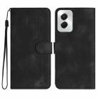 For Motorola Moto G Power 5G 2024 Heart Pattern Skin Feel Leather Phone Case(Black) - 1