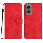 For Motorola Moto G Stylus 5G 2024 Heart Pattern Skin Feel Leather Phone Case(Red) - 1