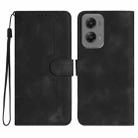 For Motorola Moto G Stylus 5G 2024 Heart Pattern Skin Feel Leather Phone Case(Black) - 1